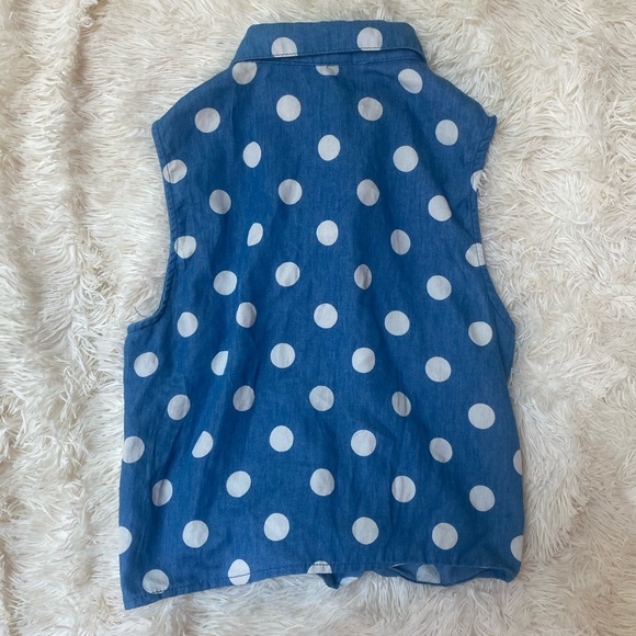UK2LA Blue Polka Dot Tank Top - Picture 4 of 4